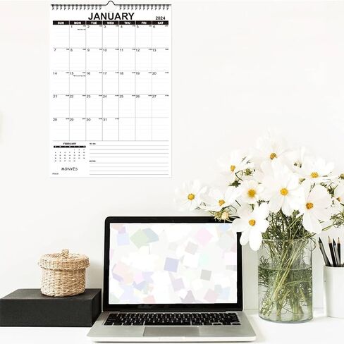 MONYES 2024-2025 Wall Calendar, 17" x 12" Academic Desk Calendar, 18 Months Wirebound Calendar in Saudi Arabia