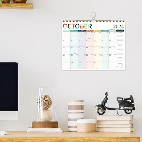 Wall Calendar 2024-2025 - Monthly Calendar July 2024 - December 2025, 14.8 x 11.4 Inches, 2024-2025 Wall Calendar with Julian Date, Perfect for Organizing in Saudi Arabia