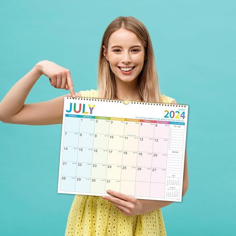 Wall Calendar 2024-2025 - Monthly Calendar July 2024 - December 2025, 14.8 x 11.4 Inches, 2024-2025 Wall Calendar with Julian Date, Perfect for Organizing in Saudi Arabia