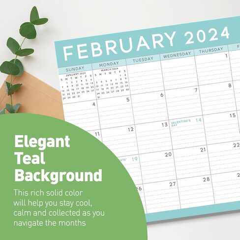 S&O Teal Magnetic Fridge Calendar from January 2024-June 2025 - Tear-Off Refrigerator Calendar to Track Events & Appointments - 18 Month Magnetic Calendar for Fridge for Easy Planning-8"x10" in. in Saudi Arabia