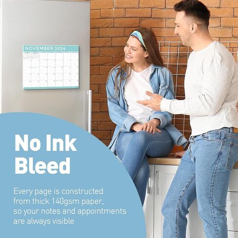 S&O Teal Magnetic Fridge Calendar from January 2024-June 2025 - Tear-Off Refrigerator Calendar to Track Events & Appointments - 18 Month Magnetic Calendar for Fridge for Easy Planning-8"x10" in. in Saudi Arabia