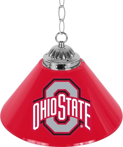 Trademark Gameroom Pendant Light - Ohio State University Logo 14-Inch Single Hanging Lamp with Pull Chain for Bar, Garage, or Man Cave Accessories in Saudi Arabia