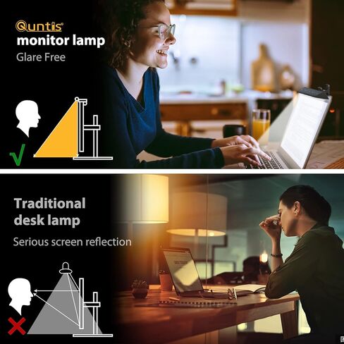 شريط ضوء شاشة الكمبيوتر المحمول Quntis، شريط ضوء شاشة الكمبيوتر المحمول مع التعتيم التلقائي، التحكم باللمس و4 درجات حرارة ألوان قابلة للتعديل، بدون وهج الشاشة، العناية بالعين، توفير المساحة، محمول للمكتب/السفر/المنزل in Kuwait