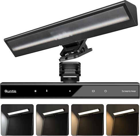 شريط ضوء شاشة الكمبيوتر المحمول Quntis، شريط ضوء شاشة الكمبيوتر المحمول مع التعتيم التلقائي، التحكم باللمس و4 درجات حرارة ألوان قابلة للتعديل، بدون وهج الشاشة، العناية بالعين، توفير المساحة، محمول للمكتب/السفر/المنزل in Kuwait