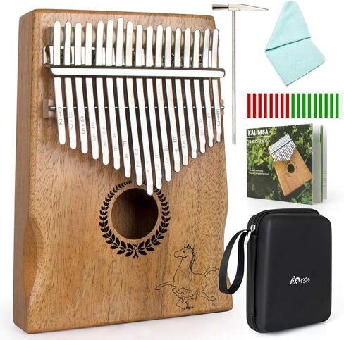 كاليمبا، بيانو الإبهام 17 مفتاحًا محمولًا، بيانو إصبع مبيرا من خشب الماهوجني مع حقيبة مطرقة لحن، هدايا للأطفال والكبار المبتدئين in Kuwait