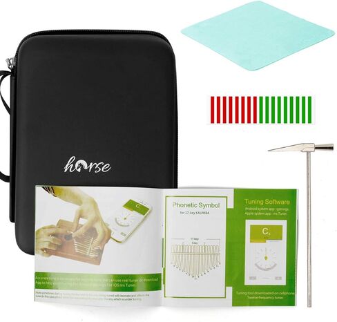 كاليمبا، بيانو الإبهام 17 مفتاحًا محمولًا، بيانو إصبع مبيرا من خشب الماهوجني مع حقيبة مطرقة لحن، هدايا للأطفال والكبار المبتدئين in Kuwait