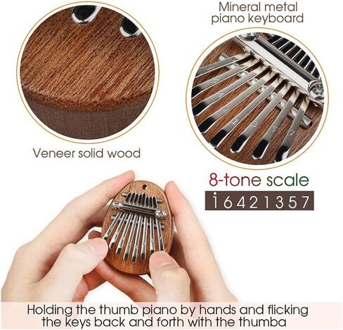 8 Key Mini Kalimba exquisite Finger Thumb Piano Marimba Musical good accessory Pendant Gift for Kids and Adults Beginners in Saudi Arabia
