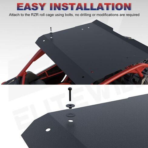 ELITEWILL RZR PRO XP Roof RZR Roof Hard Top Aluminum Fit for Polaris RZR PRO XP and RZR Turbo R 2 Seaters 2020-2023 Replace OEM #2883743-458 in Saudi Arabia
