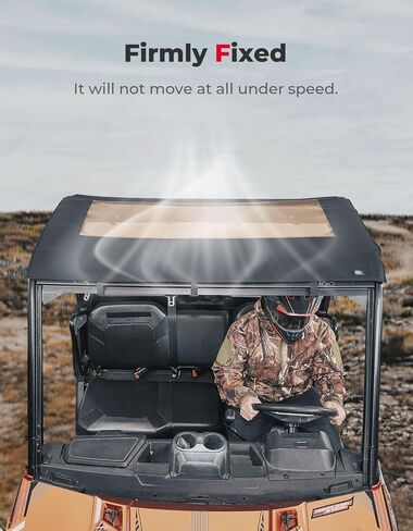 KEMIMOTO سقف علوي من القماش ذو 3 مقاعد مقاوم للماء متوافق مع Polaris Ranger XP 1000 2017-2024/2020-2024 Ranger 1000/2013+ Polaris Ranger 900 Sunshade Soft Top Accessories in Kuwait