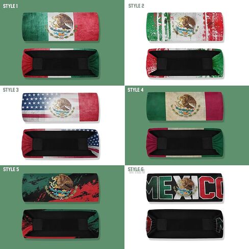 6 قطع من عصابات الرأس الرياضية ذات العلم المكسيكي للرجال والنساء، عصابات رأس مرنة للعرق، عصابات رأس رياضية لليوجا والجولف وصالة الألعاب الرياضية والتخييم والجري والتنس in Kuwait