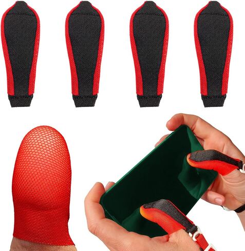 Rocket Finger | 4 Finger Sleeves for Gaming (Replacement Part for Adjustment Wristbands) | 4 Thumb Sleeves Pack| PUBG Finger Sleeve| Mobile Thumb Sleeve| Thumb Thimble for Mobile Gaming| Finger Gloves in Saudi Arabia