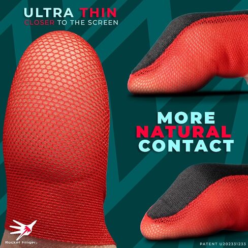 Rocket Finger | 4 Finger Sleeves for Gaming (Replacement Part for Adjustment Wristbands) | 4 Thumb Sleeves Pack| PUBG Finger Sleeve| Mobile Thumb Sleeve| Thumb Thimble for Mobile Gaming| Finger Gloves in Saudi Arabia