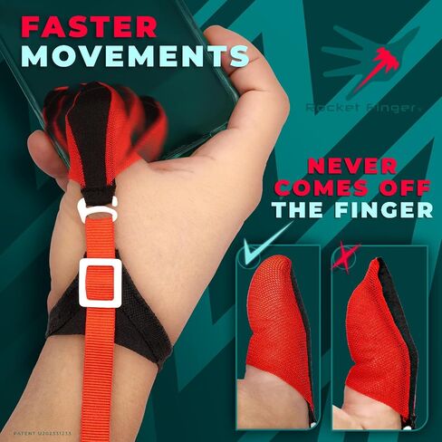 Rocket Finger | 4 Finger Sleeves for Gaming (Replacement Part for Adjustment Wristbands) | 4 Thumb Sleeves Pack| PUBG Finger Sleeve| Mobile Thumb Sleeve| Thumb Thimble for Mobile Gaming| Finger Gloves in Saudi Arabia