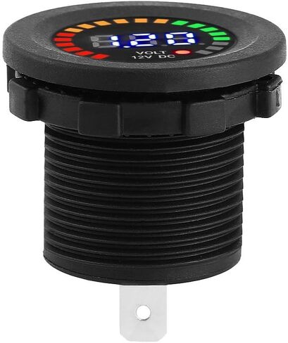 12 فولت LED عرض الفولتميتر العالمي مقياس فولت رقمي مقاوم للماء لوحة مستديرة للقوارب البحرية مركبة دراجة نارية شاحنة Atv Utv سيارة تخييم قافلة in Kuwait