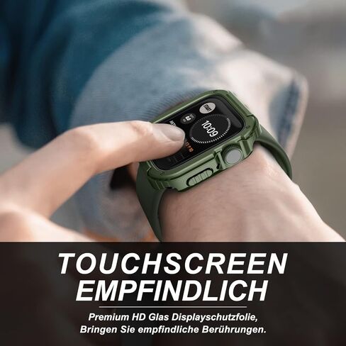 Recoppa لحافظة ساعة Apple القوية مقاس 42 مم سلسلة 3/2/1 مع واقي شاشة، غطاء حماية متين من الفئة العسكرية Quattro Pro مقاوم للسقوط وغطاء حماية كامل للرجال iWatch (أسود) in Kuwait