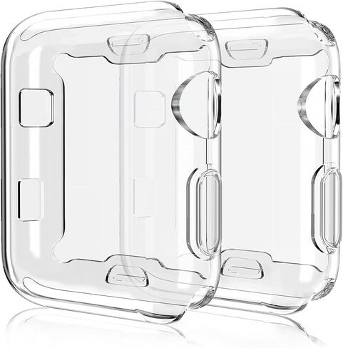 2 Pack Compatible for Apple Watch 38mm Case iWatch Screen Protector TPU All-Around Protective Case Clear Ultra-Thin Cover for Series 3 Series 2, 2 Pack (Clear, for 38mm Apple Watch case) in Kuwait