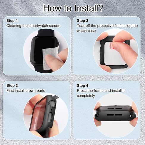 EDIMENS 2 حزمة من حافظة الكمبيوتر الصلبة المتوافقة مع Apple Watch Series 6 / SE / 5/4 40 مم للنساء والرجال، حافظة الكمبيوتر العامة نحيفة من الزجاج المقسى وغطاء حماية لساعة Apple iWatch 40 مم SE Rose in Kuwait