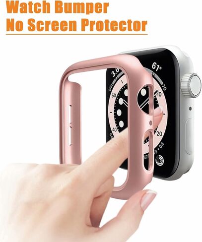 4 عبوات من حافظات الصدمات الصلبة من البولي كربونات المتوافقة مع ساعة Apple Watch SE (الجيل الثاني) السلسلة 6 السلسلة 5 السلسلة 4 40 مم بدون واقي شاشة، غطاء حافة إطار واقٍ مقاوم للخدش لساعة iWatch 40 مم in Kuwait