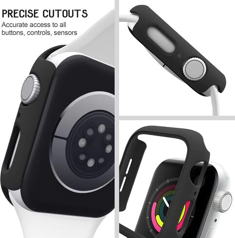 4 عبوات من حافظات الصدمات الصلبة من البولي كربونات المتوافقة مع ساعة Apple Watch SE (الجيل الثاني) السلسلة 6 السلسلة 5 السلسلة 4 40 مم بدون واقي شاشة، غطاء حافة إطار واقٍ مقاوم للخدش لساعة iWatch 40 مم in Kuwait