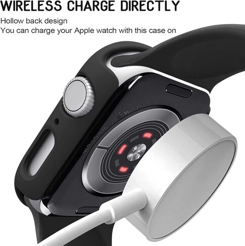 4 عبوات من حافظات الصدمات الصلبة من البولي كربونات المتوافقة مع ساعة Apple Watch SE (الجيل الثاني) السلسلة 6 السلسلة 5 السلسلة 4 40 مم بدون واقي شاشة، غطاء حافة إطار واقٍ مقاوم للخدش لساعة iWatch 40 مم in Kuwait