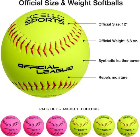 تشكيلة الكرة اللينة الرسمية مقاس 12 بوصة (عبوة من 6 قطع) in Kuwait
