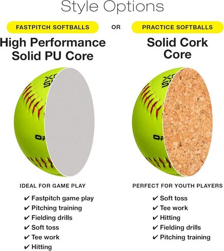 تشكيلة الكرة اللينة الرسمية مقاس 12 بوصة (عبوة من 6 قطع) in Kuwait