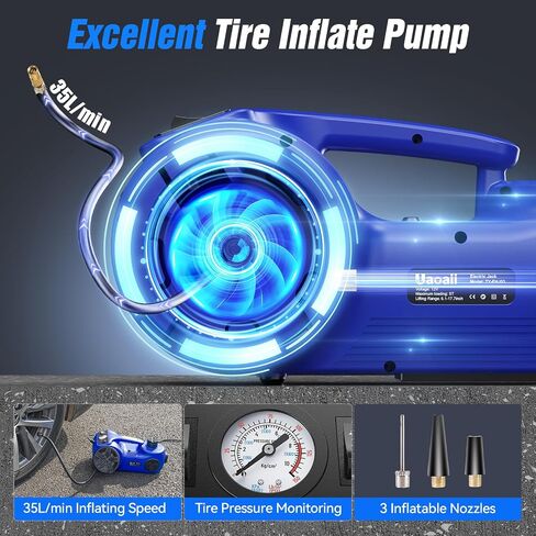 Electric Car Jack Kit,5 Ton 12V Car Jack Hydraulic with Electric Impact Wrench and Tire Inflator Pump,Portable Car Jack Kit for SUV MPV Sedan Truck Change Tires Garage Repair in Saudi Arabia