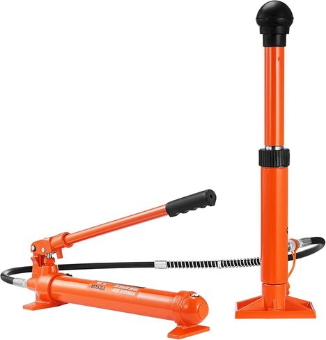 طقم طاقة بورتا 10 طن من فيفور، رام هيدروليكي مع مضخة، 4.6 قدم/1.4 متر خرطوم زيت سيارة جاك رام، أداة إصلاح إطار الجسم التلقائي مع حقيبة تخزين للسيارات، المرآب، المعدات الثقيلة، ميكانيكي (22046 رطل) in Kuwait