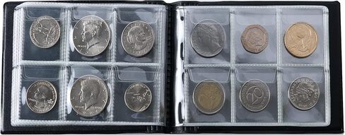 ألبوم مجموعة العملات المعدنية 60 جيبًا - 35 × 35 مم/ 1.4 × 1.4 بوصة شبكات لمجموعة بيني والتخزين يناسب توني، دايم، بنس، سنت، ربع، نيكل أسود CS4206BK in Kuwait