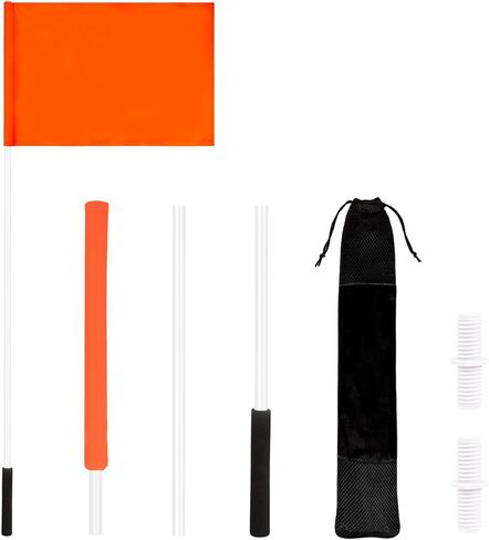 علم Hmeyomy البرتقالي لعلم سلامة القوارب 48 بوصة، 12 × 18 بوصة علم التزلج على الماء مع 3 أقطاب، علم متزلج قابل للطفو للأسفل للقوارب، أعلام القوارب للأنابيب والرياضات المائية in Kuwait