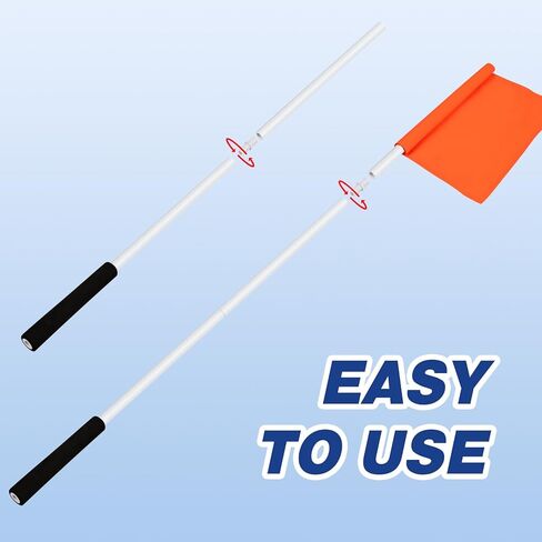 علم Hmeyomy البرتقالي لعلم سلامة القوارب 48 بوصة، 12 × 18 بوصة علم التزلج على الماء مع 3 أقطاب، علم متزلج قابل للطفو للأسفل للقوارب، أعلام القوارب للأنابيب والرياضات المائية in Kuwait