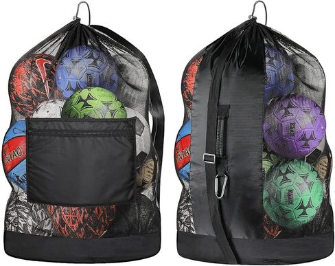 Extra Large Ball Bag, Mesh Soccer Ball Bag, Adjustable Shoulder and Portable Strap Design fit Coach,Adults and Kids, Best for Soccer Ball, Basketball, Volleyball, Baseball, Water Sports, Beach Cloth in Saudi Arabia