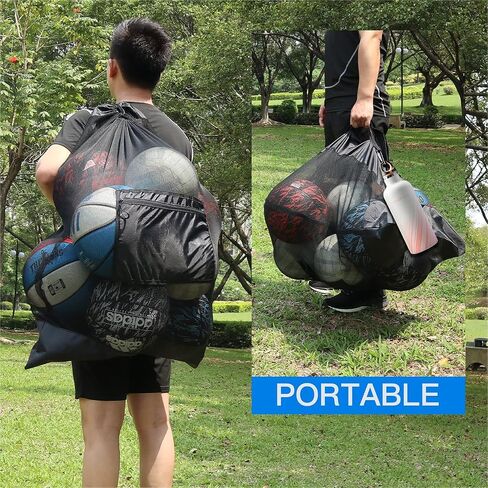Extra Large Ball Bag, Mesh Soccer Ball Bag, Adjustable Shoulder and Portable Strap Design fit Coach,Adults and Kids, Best for Soccer Ball, Basketball, Volleyball, Baseball, Water Sports, Beach Cloth in Saudi Arabia