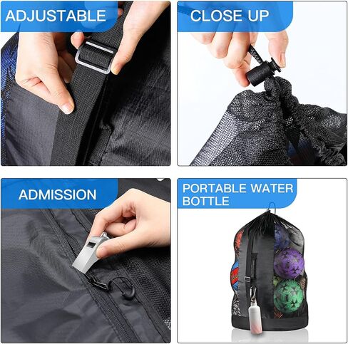 Extra Large Ball Bag, Mesh Soccer Ball Bag, Adjustable Shoulder and Portable Strap Design fit Coach,Adults and Kids, Best for Soccer Ball, Basketball, Volleyball, Baseball, Water Sports, Beach Cloth in Saudi Arabia