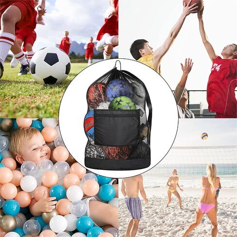 Extra Large Ball Bag, Mesh Soccer Ball Bag, Adjustable Shoulder and Portable Strap Design fit Coach,Adults and Kids, Best for Soccer Ball, Basketball, Volleyball, Baseball, Water Sports, Beach Cloth in Saudi Arabia