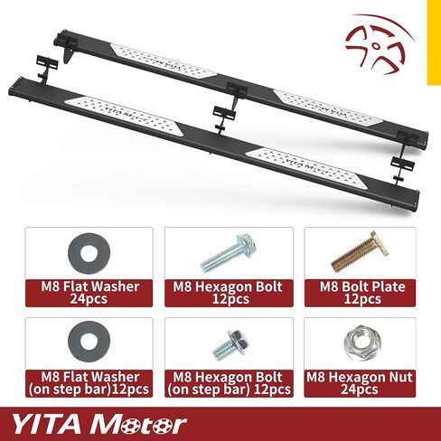 لوحات تشغيل YITAMOTOR مقاس 6.5 بوصة متوافقة مع 2009-2018 Dodge Ram 1500 و2010-2022 2500 3500 Crew Cab قضبان نيرف سوداء مزخرفة / قضبان جانبية (بما في ذلك 2019-2023 Classic) in Saudi Arabia