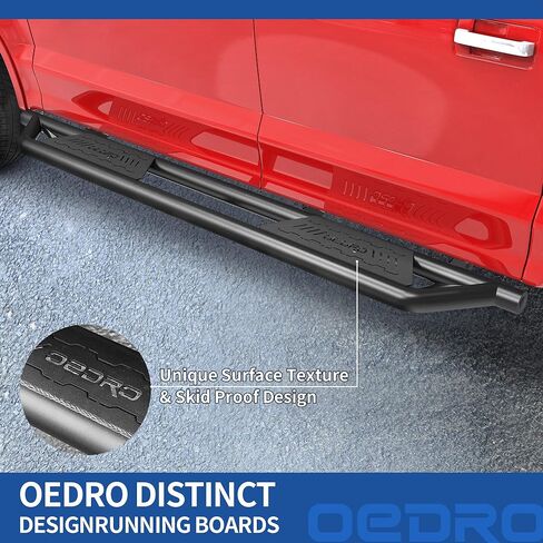 لوحات تشغيل OEDRO متوافقة مع 2019-2024 Chevy Silverado/GMC Sierra 1500 Crew Cab، 2020-2024 Silverado/Sierra 2500HD 3500HD Crew Cab، أسود محكم، قضبان جانبية Nerf in Saudi Arabia