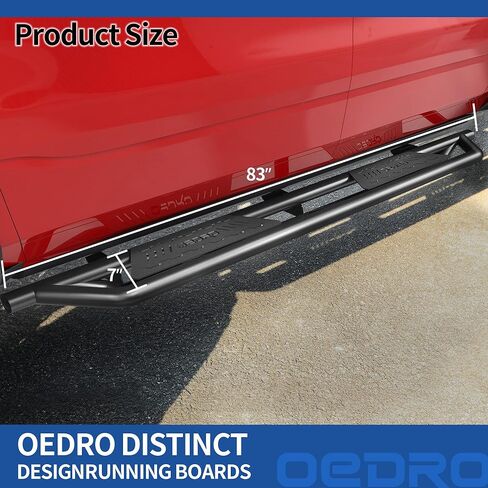لوحات تشغيل OEDRO متوافقة مع 2019-2024 Chevy Silverado/GMC Sierra 1500 Crew Cab، 2020-2024 Silverado/Sierra 2500HD 3500HD Crew Cab، أسود محكم، قضبان جانبية Nerf in Saudi Arabia