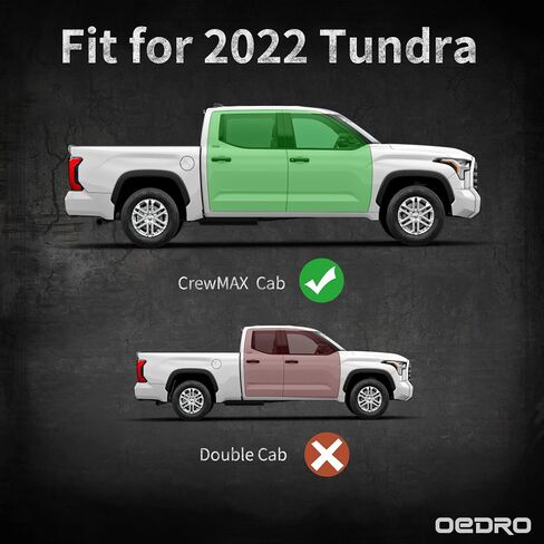 OEDRO Running Boards with Two Stairs Design All-Steel Build, Bolt-on Side Steps Compatible with 2022-2024 Toyota Tundra Crewmax Cab, Black Powder Coated Nerf Bar in Saudi Arabia