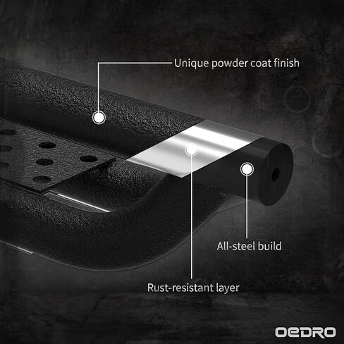 OEDRO Running Boards with Two Stairs Design All-Steel Build, Bolt-on Side Steps Compatible with 2022-2024 Toyota Tundra Crewmax Cab, Black Powder Coated Nerf Bar in Saudi Arabia