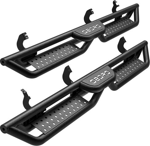 OEDRO Running Boards with Two Stairs Design All-Steel Build, Bolt-on Side Steps Compatible with 2022-2024 Toyota Tundra Crewmax Cab, Black Powder Coated Nerf Bar in Saudi Arabia