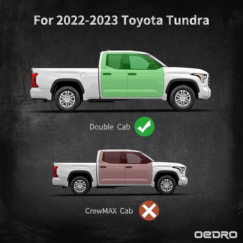 OEDRO Running Boards with Two Stairs Design All-Steel Build, Bolt-on Side Steps Compatible with 2022-2024 Toyota Tundra Crewmax Cab, Black Powder Coated Nerf Bar in Saudi Arabia