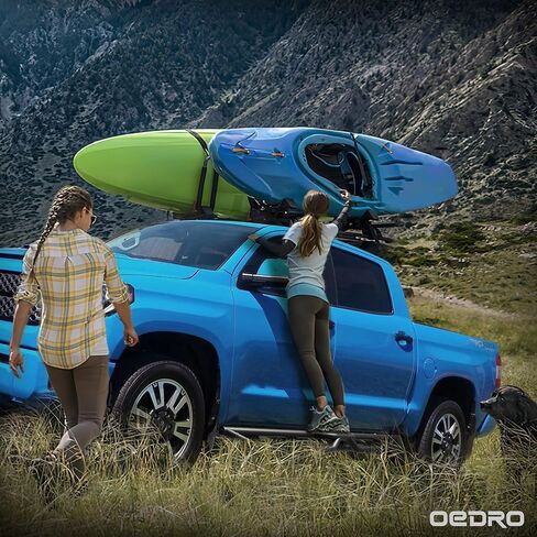 OEDRO Running Boards with Two Stairs Design All-Steel Build, Bolt-on Side Steps Compatible with 2022-2024 Toyota Tundra Crewmax Cab, Black Powder Coated Nerf Bar in Saudi Arabia