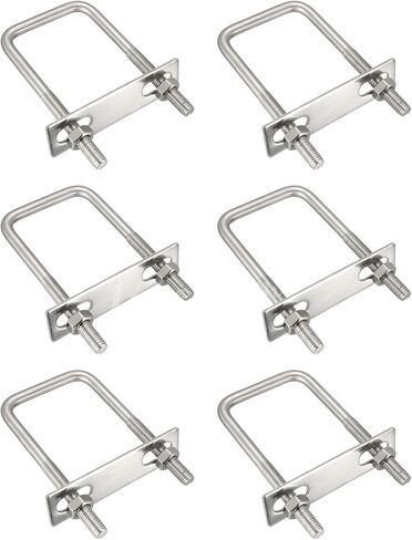 مسمار مربع على شكل حرف U، 8 قطع من مسامير مربعة الشكل من الفولاذ المقاوم للصدأ مع صواميل ولوحة إطار لمقطورة السيارات أو قارب التزلج أو مقطورة المراكب الشراعية، مقاس 2 بوصة عرض × 4.3 طول، M10x50x120 in Kuwait