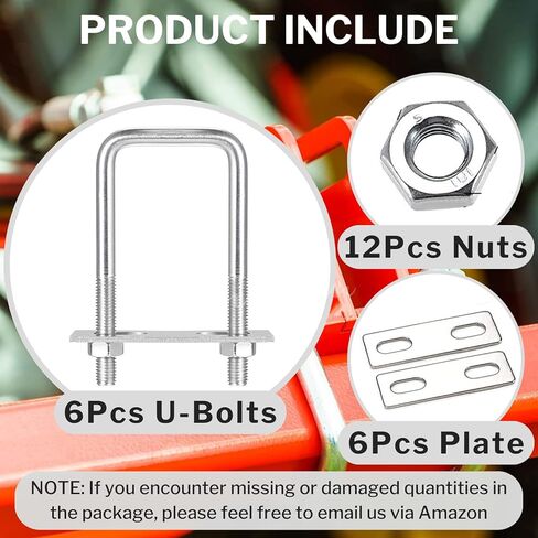 مسمار مربع على شكل حرف U، 8 قطع من مسامير مربعة الشكل من الفولاذ المقاوم للصدأ مع صواميل ولوحة إطار لمقطورة السيارات أو قارب التزلج أو مقطورة المراكب الشراعية، مقاس 2 بوصة عرض × 4.3 طول، M10x50x120 in Kuwait