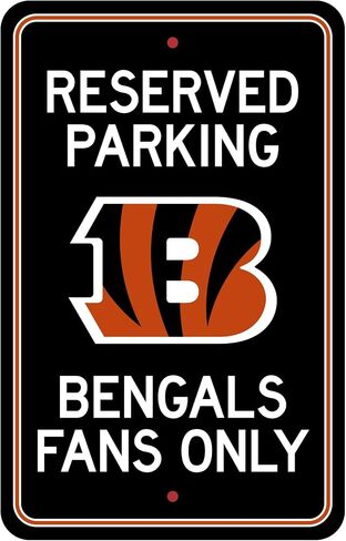 FANMATS NFL - لافتة وقوف السيارات المحجوزة الملونة لفريق Cincinnati Bengals مقاس 18 بوصة. × 11.5 بوصة. وزن خفيف in Kuwait
