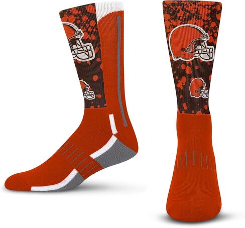 For Bare Feet NFL Kids Youth Team Color Logo Game Day Splatter Performance Warm & Cold Weather Comfort Crew Socks in Kuwait