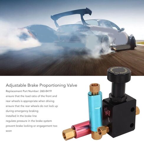 مجموعة صمامات الفرامل المتناسبة، صمام تناسبي بمقبض قابل للتعديل، 150 رطل لكل بوصة مربعة ‑ 1200 رطل لكل بوصة مربعة، صمام تناسب الفرامل المضمنة القابل للتعديل مع مجموعة صمامات 2 رطل 10 رطل 260 ‑ 8419 ملحقات عالمية in Kuwait