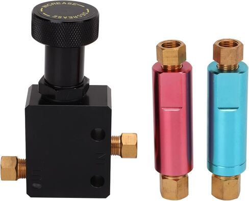 مجموعة صمامات الفرامل المتناسبة، صمام تناسبي بمقبض قابل للتعديل، 150 رطل لكل بوصة مربعة ‑ 1200 رطل لكل بوصة مربعة، صمام تناسب الفرامل المضمنة القابل للتعديل مع مجموعة صمامات 2 رطل 10 رطل 260 ‑ 8419 ملحقات عالمية in Kuwait