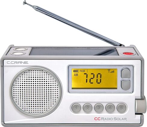 راديو رقمي CCRadio يعمل بالطاقة الشمسية، راديو رقمي محمول للطوارئ AM، FM، NOAA للطقس والتنبيه، مصباح يدوي LED مدمج وشاحن للهاتف المحمول، يعمل بالبطارية والاستخدام اليومي بواسطة C. Crane in Kuwait